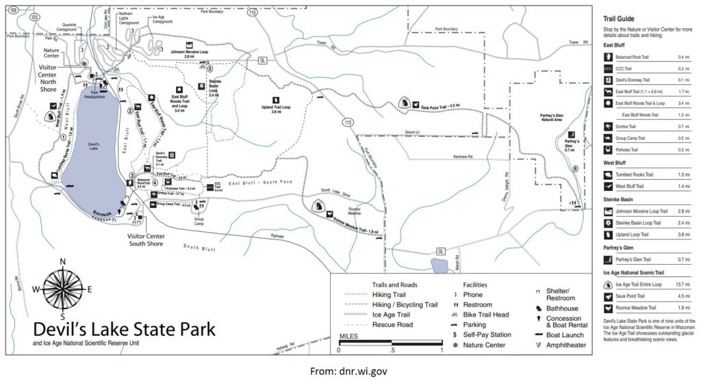 Devil's Lake Trail Map