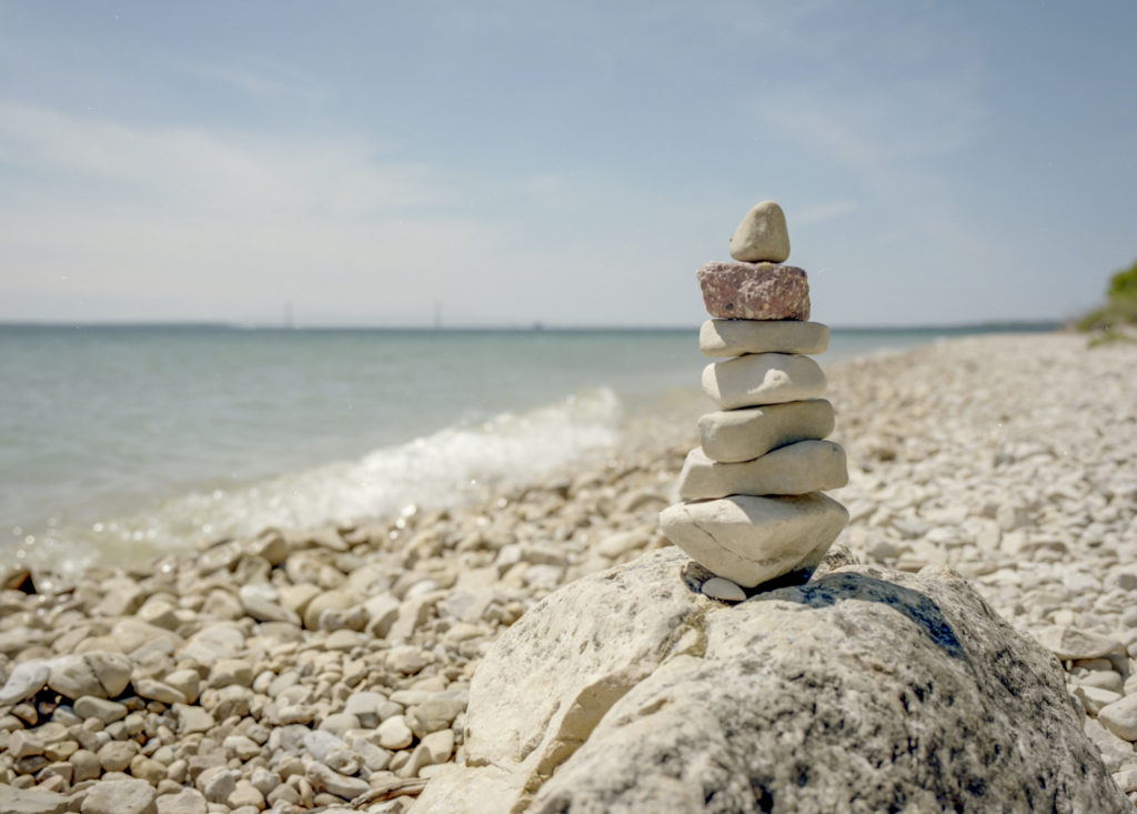 Mackinac Island Beach Cairn